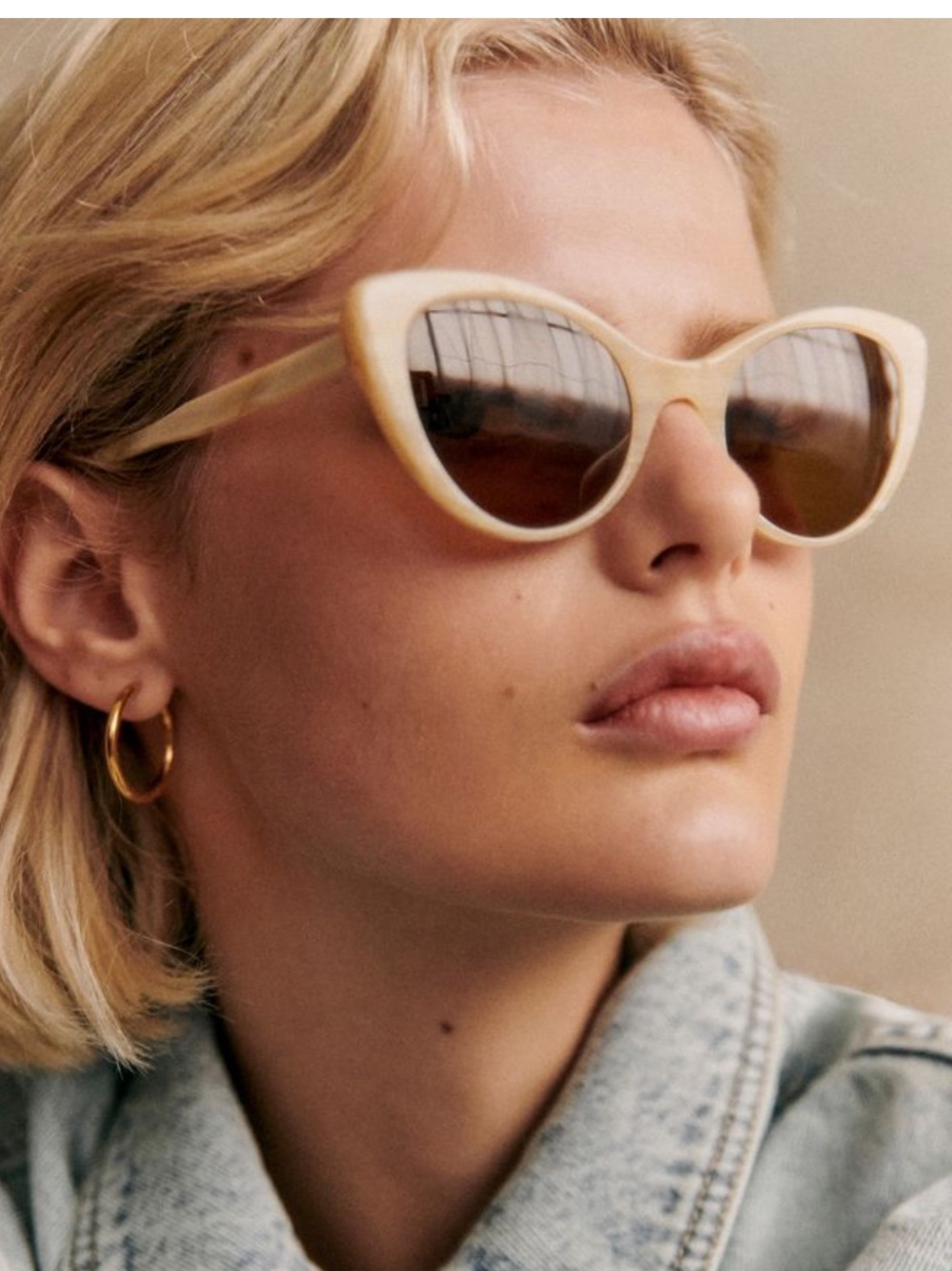Sezane Bianca sunglasses in ivory